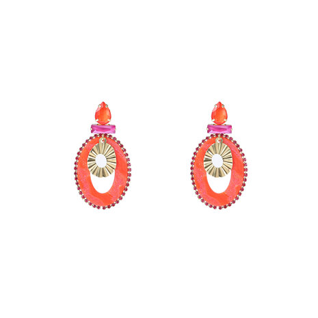 Oorbellen E4049-4 Top stone dangle coral  - Day&Eve