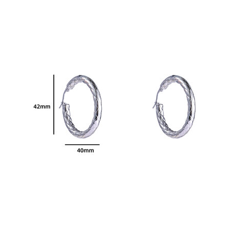 Oorbellen E4470-4-1 hollow hoop 40mm zilver- Day&Eve 