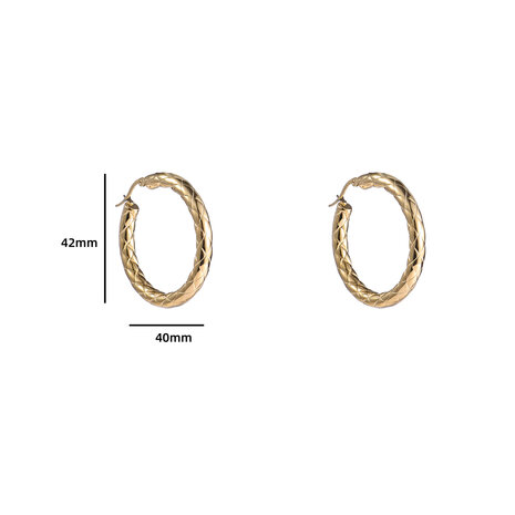 Oorbellen E4470-4-2 hollow hoop 40mm goud- Day&Eve 