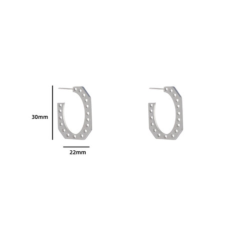 Oorbellen E4296-1 cut out hearts hoop zilver- Day&Eve 