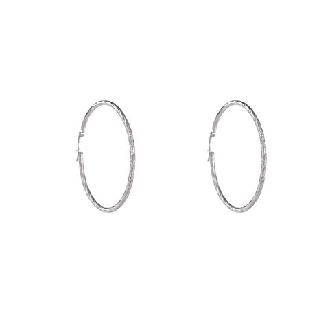 Oorbellen E4290-5-1 fine twist hoop 50 mm zilver - Day&Eve 