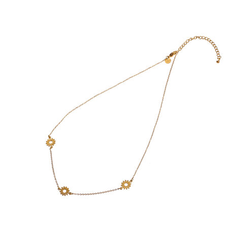 Ketting N4408-2 3 flowers necklace goud - ​​​​​​​Day&Eve 