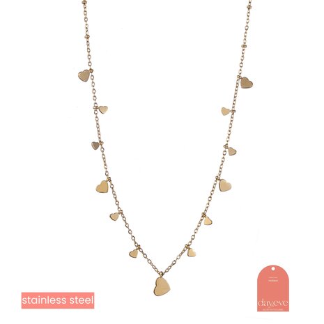 Ketting N4499-2 hearts on the side necklace goud - ​​​​​​​Day&Eve 