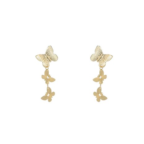 Oorbellen E4067-2 Butterfly dangle goud - Day&Eve 