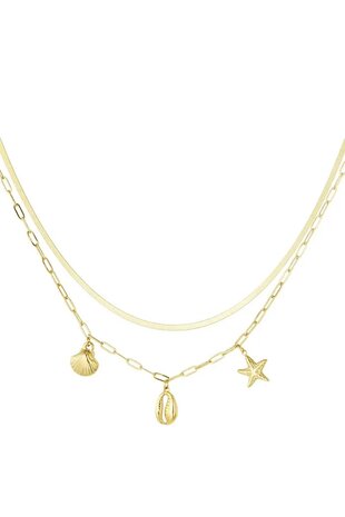 Bedelketting sea side - goud