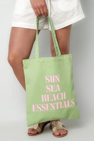 Canvas shopper sun sea beach - fuchsia