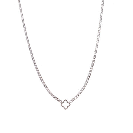 Ketting N4746-1 Chunky clover necklace zilver - ​​​​​​​Day&Eve 