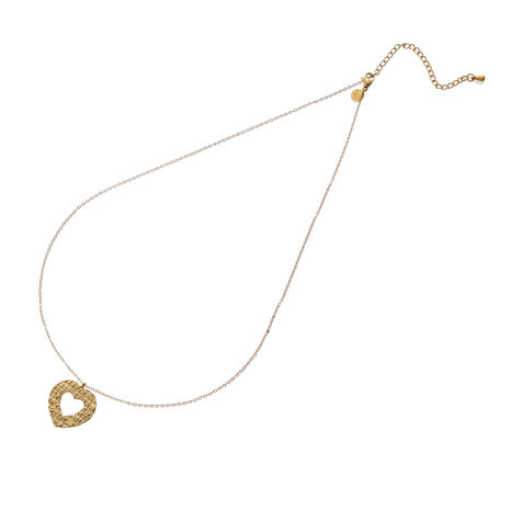 Ketting N4784-2 Hammered heart necklace goud - ​​​​​​​Day&Eve 