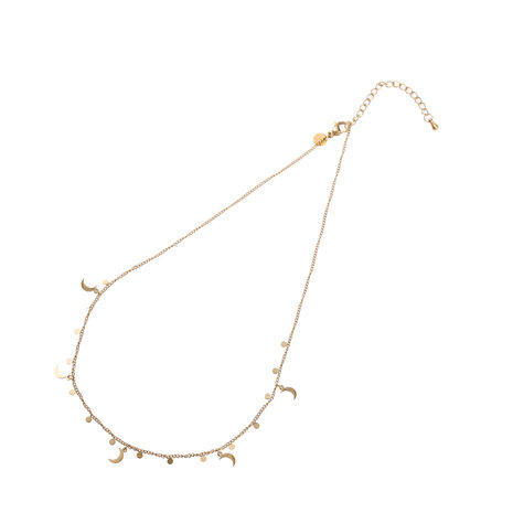 Ketting N4750-2 Moon on the side necklace goud - ​​​​​​​Day&Eve 