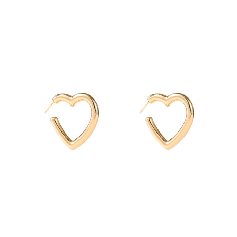 Oorbellen E4638-2 Hollow heart hoop gold - Day&Eve