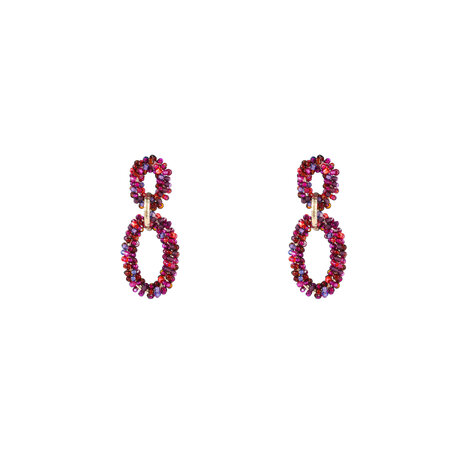 Oorbellen E4663-4 Double drop fucsia - Day&Eve