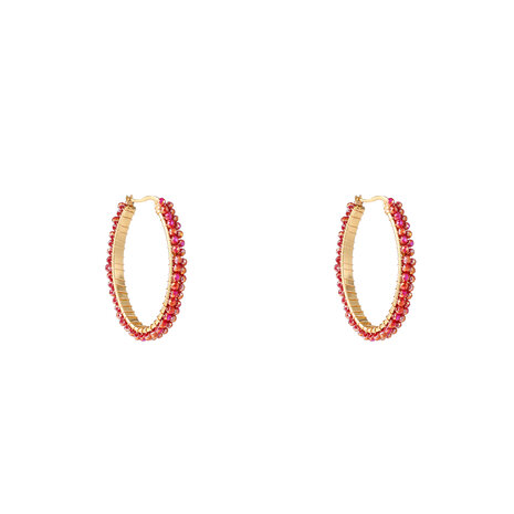 Oorbellen E4559-3 Oval hoop fucsia - Day&Eve