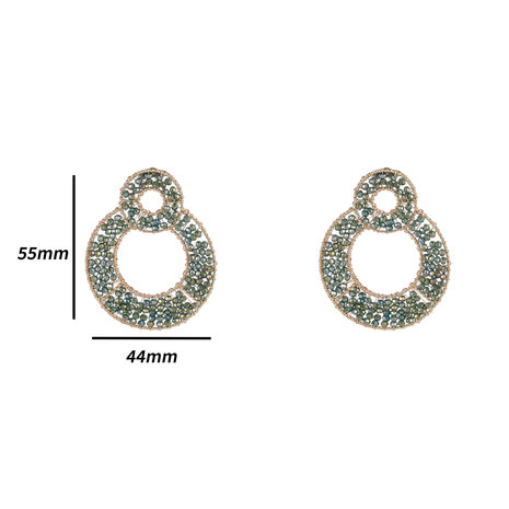 Oorbellen E4565-4 Grand beads green forest - Day&Eve 