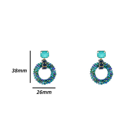 Oorbellen E4660-3 Big beaded circle blue - Day&Eve 