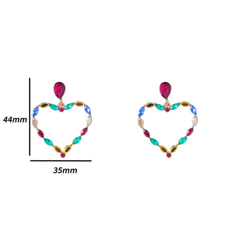 Oorbellen E4598-4 Fine heart rainbow - Day&Eve 