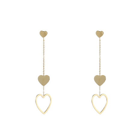 Oorbellen E4867-2 Hearts long dangle earring goud - Day&Eve 