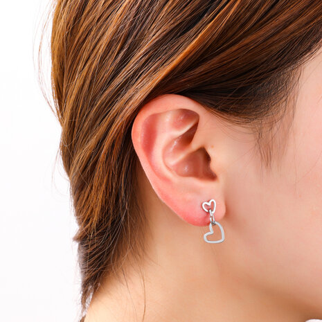 Oorbellen E4865-1 3 hearts earring zilver - Day&Eve 