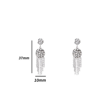 Oorbellen E4907-1 small hammered dangle zilver - Day&Eve 