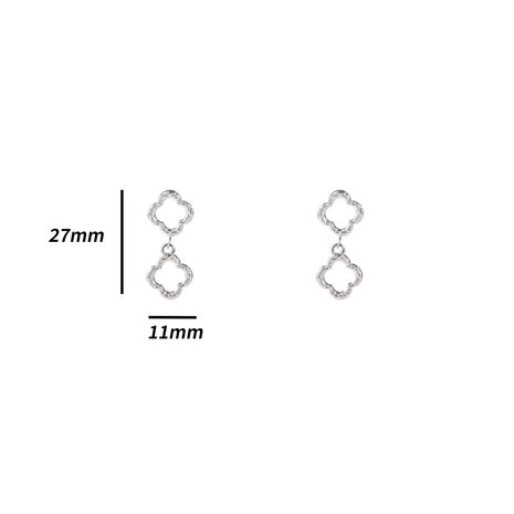 Oorbellen E4838-1 double clover earring zilver - Day&Eve 