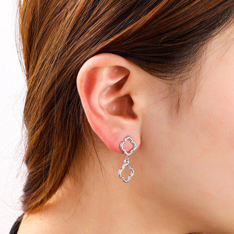 Oorbellen E4838-1 double clover earring zilver - Day&Eve 