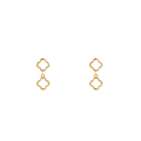 Oorbellen E4838-2 double clover earring goud - Day&Eve 