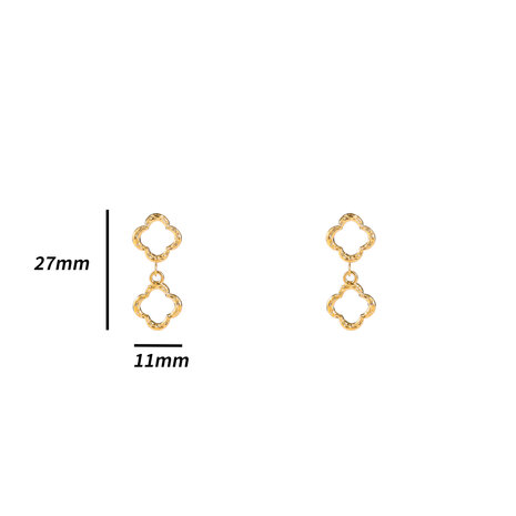 Oorbellen E4838-2 double clover earring goud - Day&Eve 