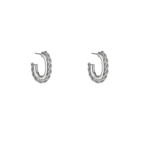 Oorbellen E4894-1 small hollow hoop zilver - Day&Eve