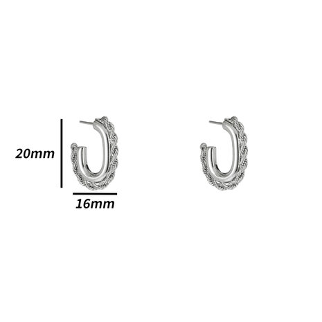 Oorbellen E4894-1 small hollow hoop zilver - Day&Eve