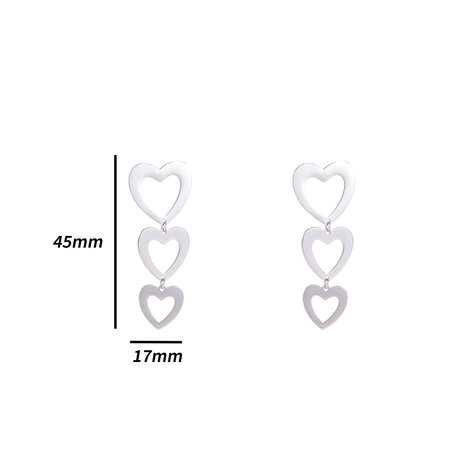 Oorbellen E4870-1open heart dangle zilver - Day&Eve 