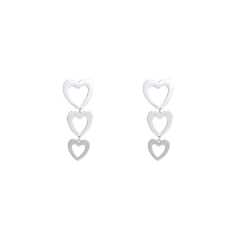 Oorbellen E4870-1open heart dangle zilver - Day&Eve 