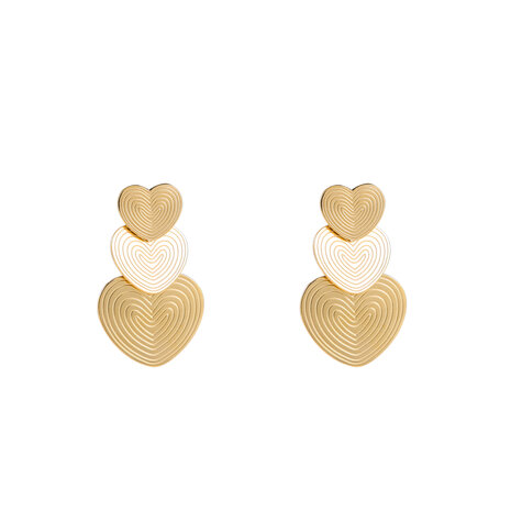 Oorbellen E4869-2 fingerprint hearts earring goud - Day&Eve 