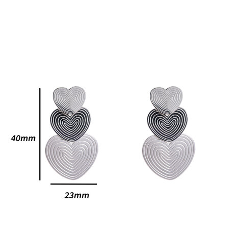 Oorbellen E4869-1 fingerprint hearts earring zilver - Day&Eve 