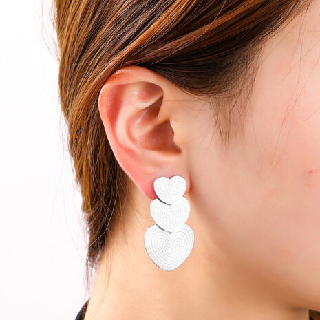 Oorbellen E4869-1 fingerprint hearts earring zilver - Day&Eve 