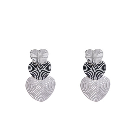 Oorbellen E4869-1 fingerprint hearts earring zilver - Day&Eve 