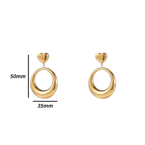 Oorbellen E4899-2 hollow drop & dangle goud - Day&Eve 