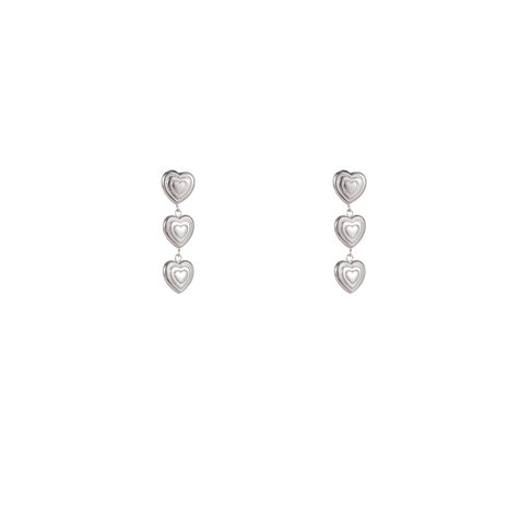 Oorbellen E4953-1 triple hearts earring zilver - Day&Eve 