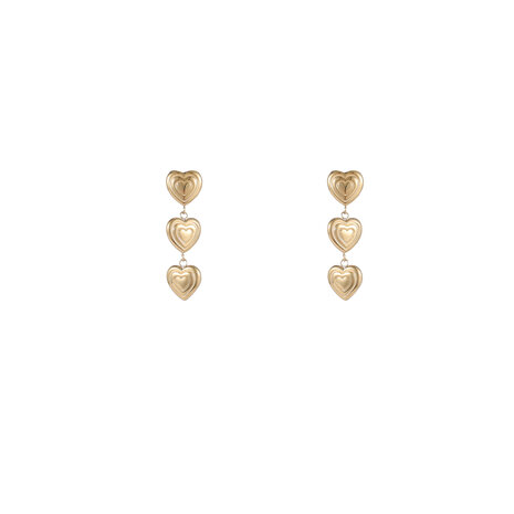 Oorbellen E4953-2 triple hearts earring goud - Day&Eve 