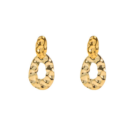 Oorbellen E4842-2 hammerd dangle earring goud - Day&Eve 