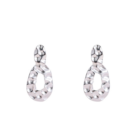 Oorbellen E4842-1 hammerd dangle earring zilver - Day&Eve 