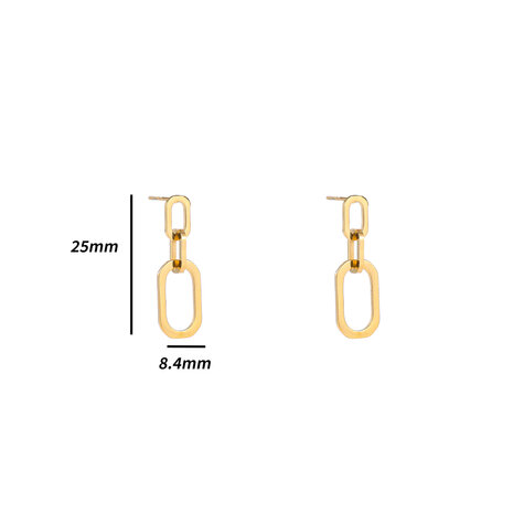 Oorbellen E4852-2 classic link earring goud - Day&Eve 