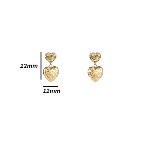 Oorbellen E4930-2 full hearts earring goud - Day&Eve 