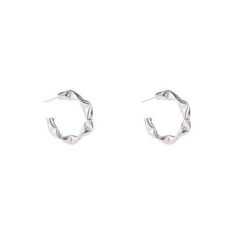 Oorbellen E4886-1 origami hoop zilver - Day&Eve 