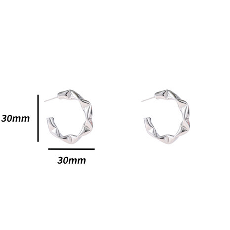 Oorbellen E4886-1 origami hoop zilver - Day&Eve 