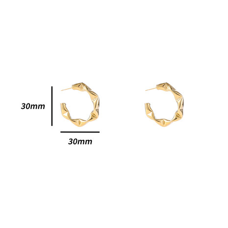 Oorbellen E4886-2 origami hoop goud - Day&Eve 