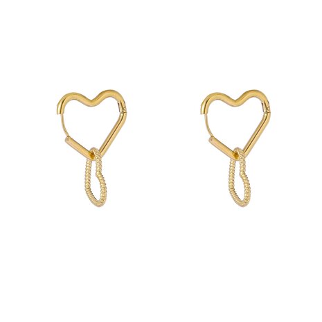 Oorbellen E4799-2 double hoop hearts earring goud - Day&Eve