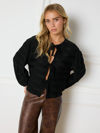 Blouse strikjes POM zwart - Refined Department