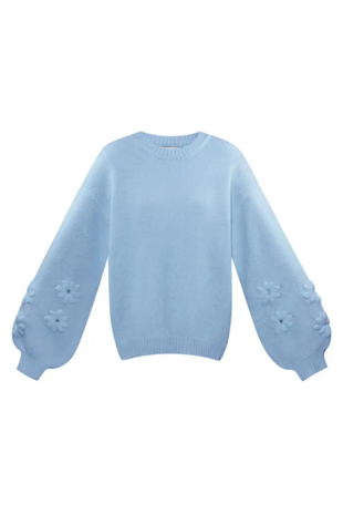 Lovely floral touch sweater - blauw