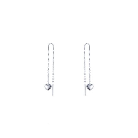 Oorbellen E4819-1 pull-trough heart earring zilver - Day&Eve 