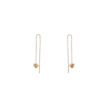 Oorbellen E4819-2 pull-trough heart earring goud - Day&Eve 