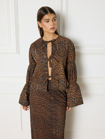 Blouse strikjes Gemma leopard - Refined Department